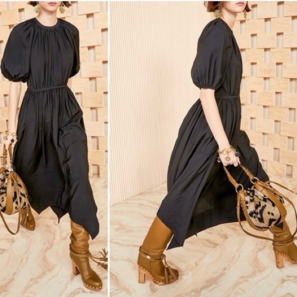 Ulla Johnson Cybil puff sleeve handkerchief hem  maxi dress